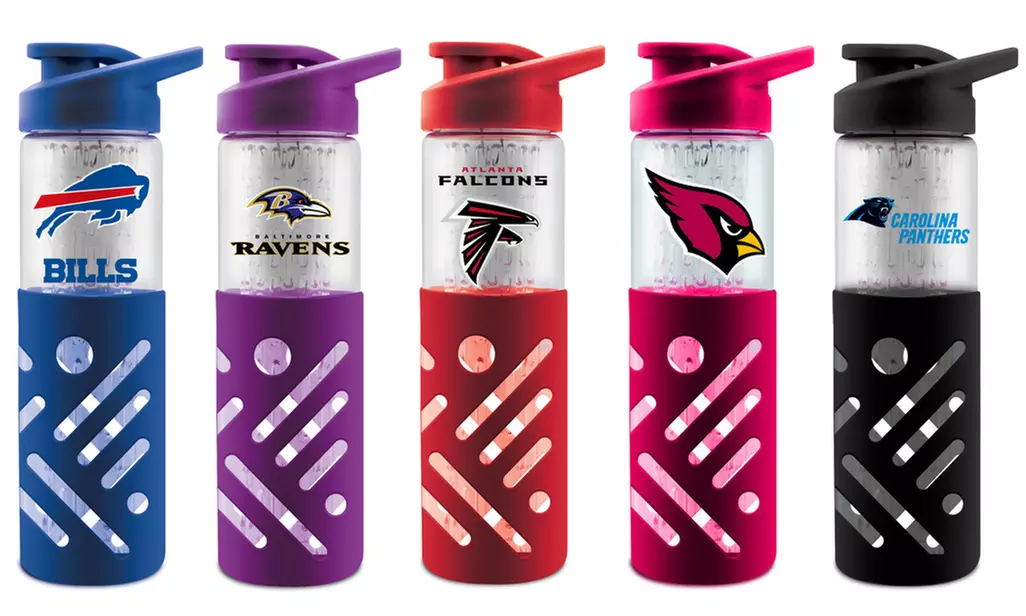 Duckhouse NFL Glass Water Bottle with Silicone Sleeve - Primary Image