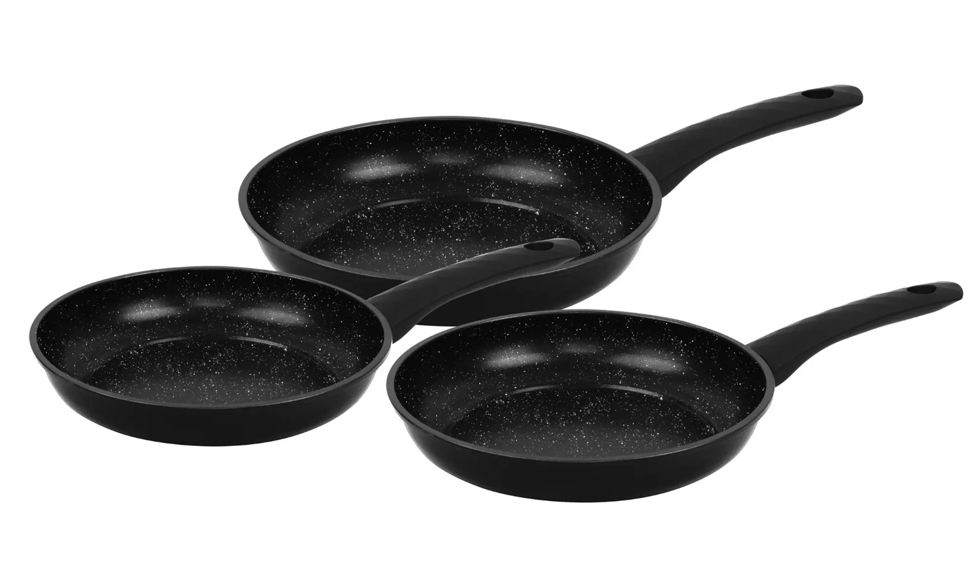 Set di 3 padelle rivestite in marmo Herzberg