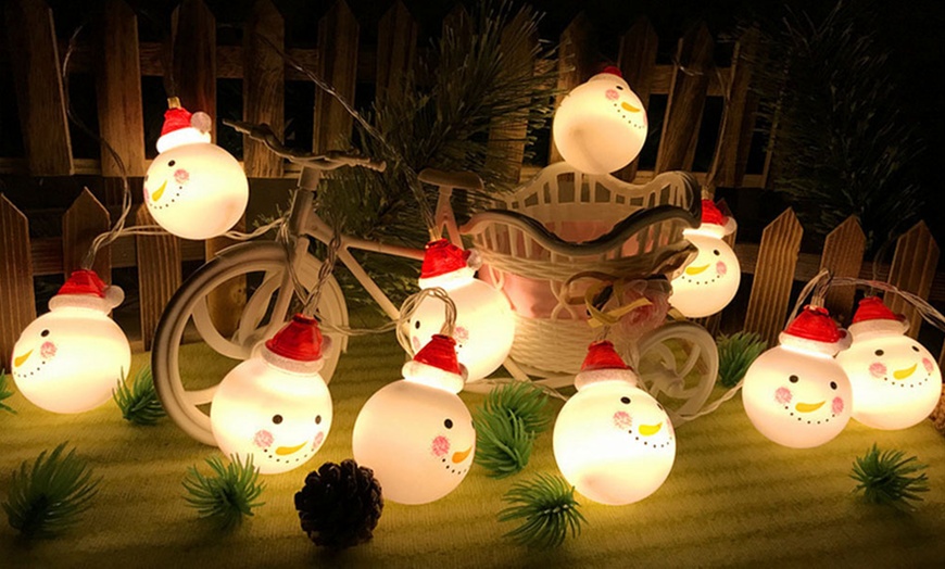 Image 1: Christmas Snowman String Lights
