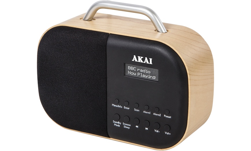 Image 2: Akai A61017 Wood DAB Kitchen Radio