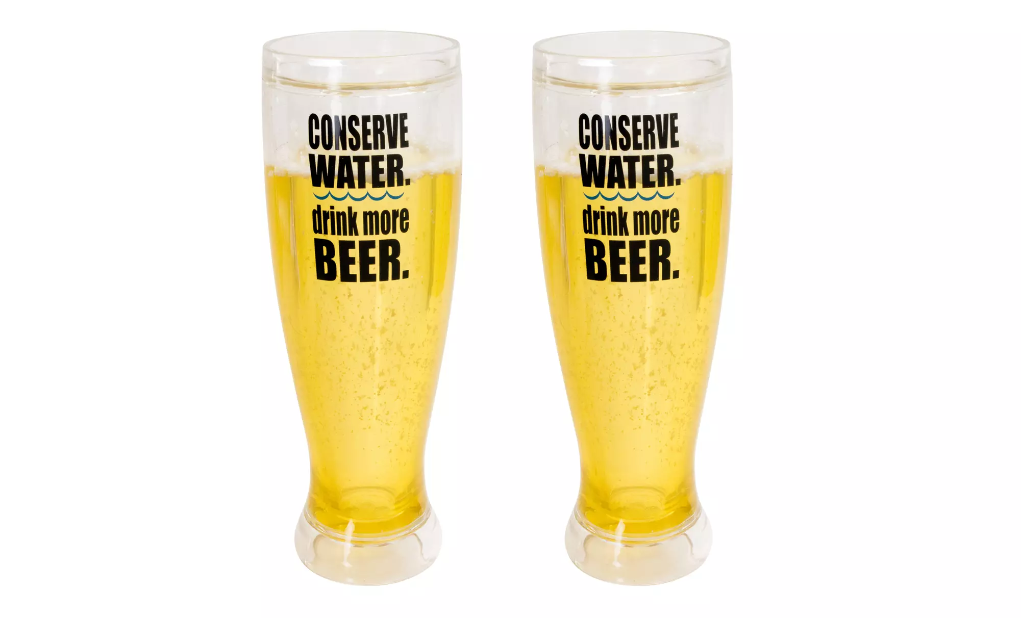 Set of 2 Frosty Double-Wall 16oz. Beer Pilsners. Multiple Designs Available. - Primary Image