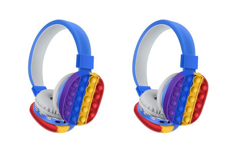 Image 3: Wireless Push Pop Fidget Headphones