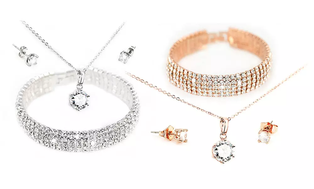 1 ou 2 parures de 3 bijoux "Polaris" fabriquées avec des cristaux Swarovski®, coloris au choix - Primary Image