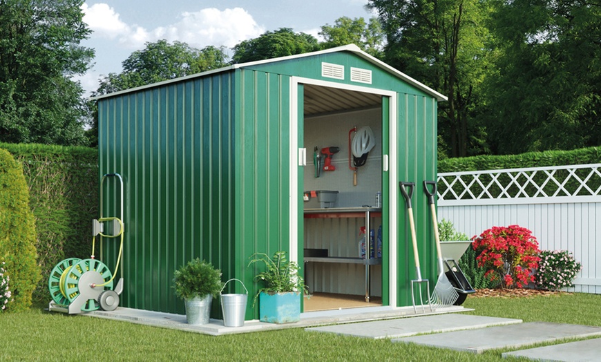 Image 1: Compact Pent Metal Shed