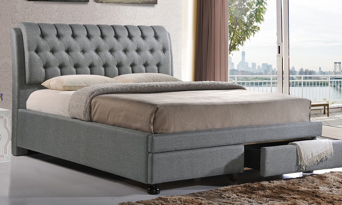 Morgana Upholstered Bed with Storage | Groupon