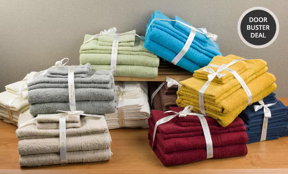 Luxurious 100% Egyptian Cotton Spa Collection 6-Piece Towel Set﻿. Multiple Colors Available. Free Returns. - Primary Image