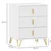 Image 8: HOMCOM Three Drawer Chest of Drawers