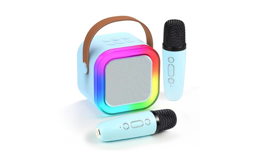 Image 5: Wireless Portable Karaoke Machine with One or Two Mics