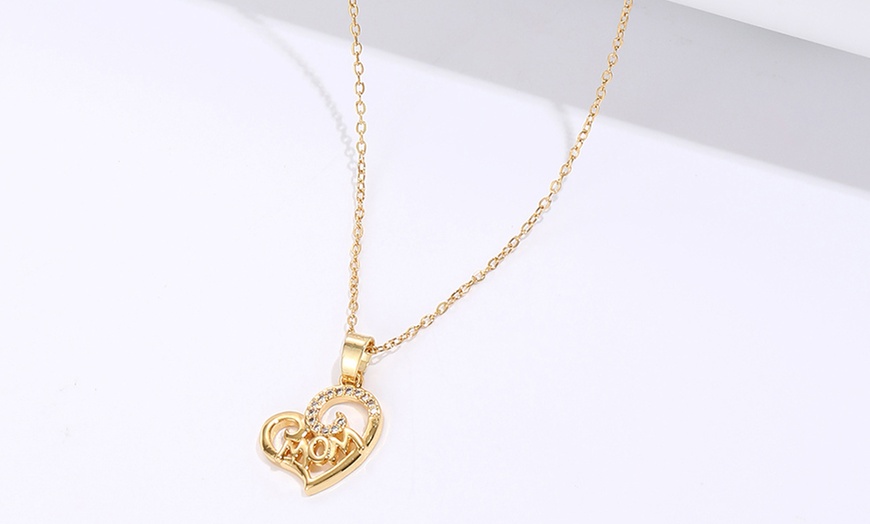 Up To 84% Off Heart-Shaped Crystal Gold-Tone Necklace | Groupon