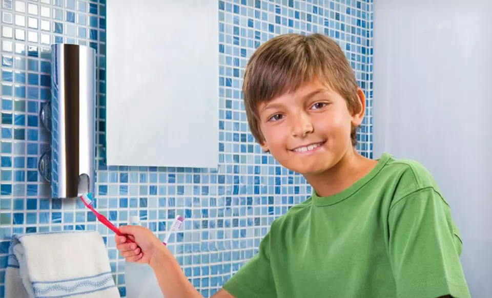 $10 for a Touch n Brush DLX Chrome Toothpaste Dispenser ($26.99 List Price). Free Returns. - Primary Image