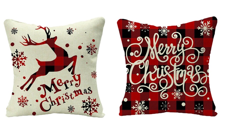 Image 6: One, Two or Four Christmas Cushion Covers