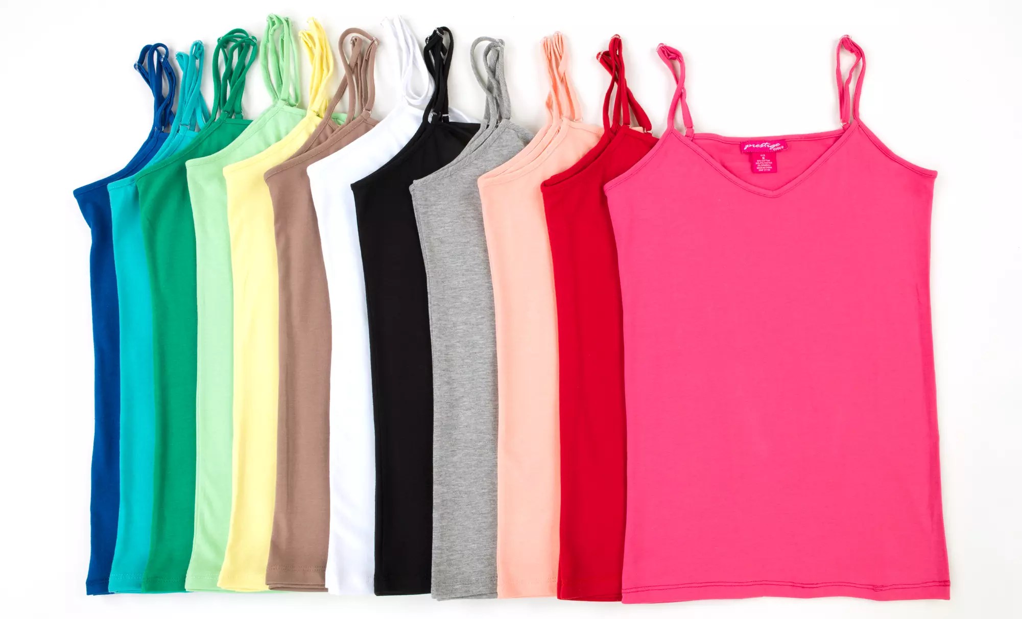12-Pack of Ladies' V-Neck Cami Tank Tops - Primary Image