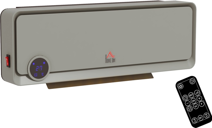 Image 2: HomCom Wall Downflow Heater with Remote Control