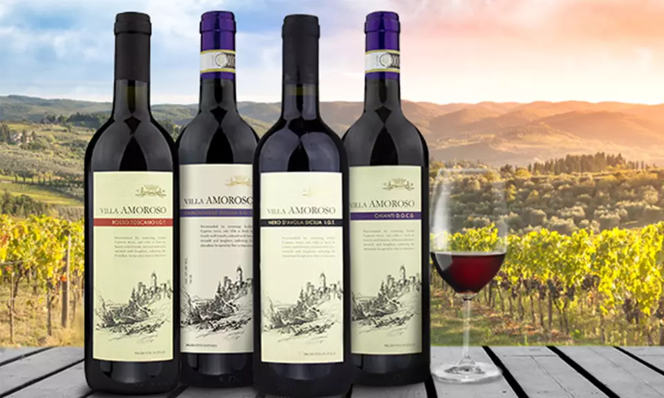 Villa Amoroso Wine from Heartwood & Oak (4-Pack). Shipping Included. - Primary Image