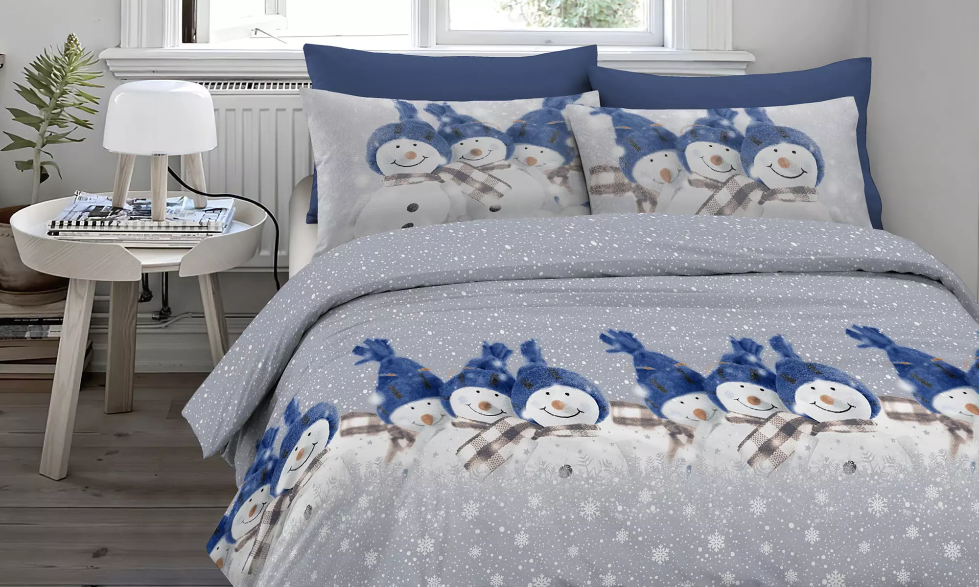 Juego de funda nórdica de franela 100 % algodón con fundas de almohada