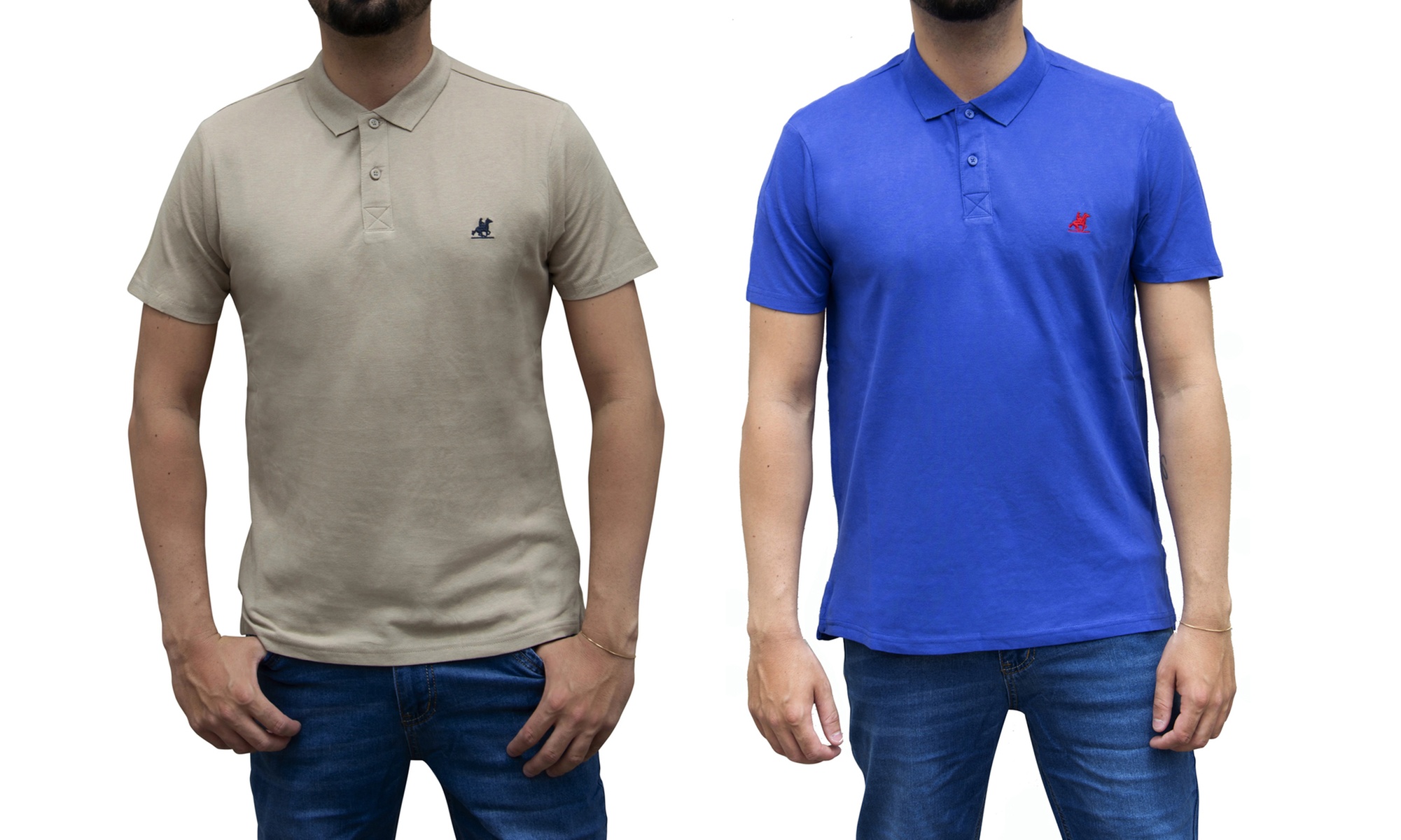 Set di 2 polo da uomo U.S. Grand in 100% cotone