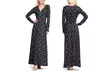 Doublju Women's Maxi Long-Sleeve Dress with Button Neckline. Plus Sizes Available. - Second Medium
