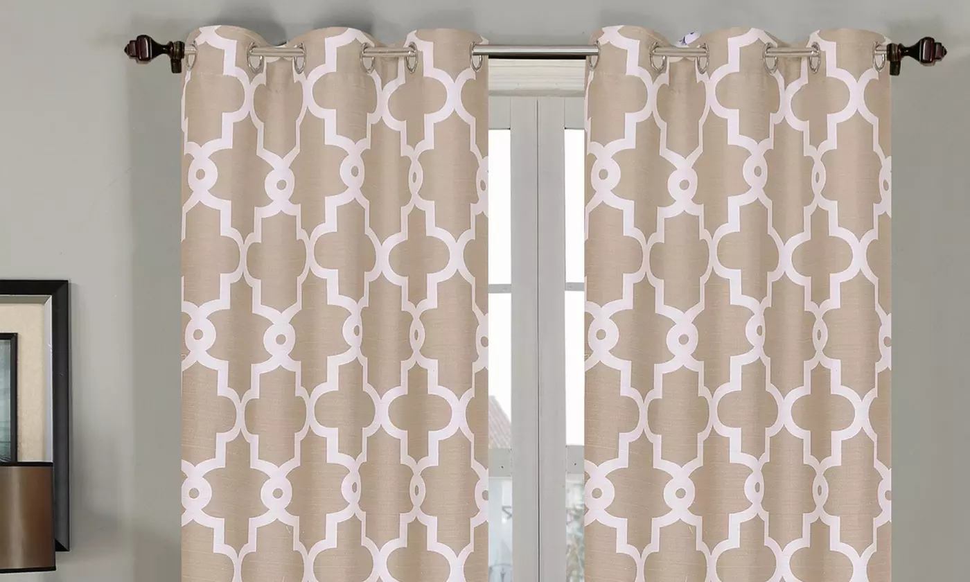 Geo Print 84" or 96" Curtain-Panel Pair - Primary Image
