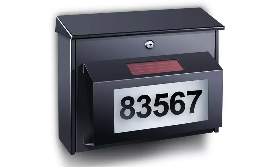 Mailbox with Solar-Powered Address Panel - Primary Image
