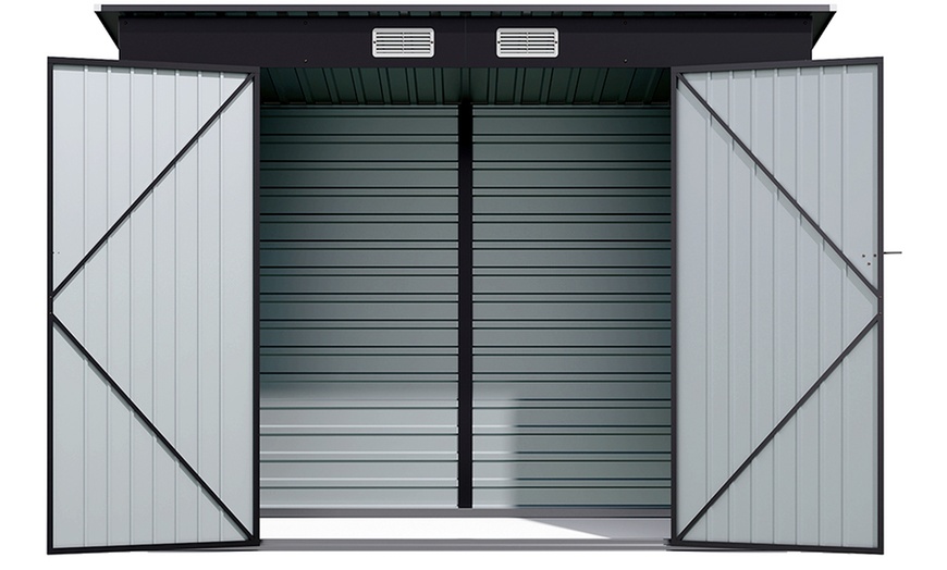 Image 3: Galvanized Steel Outdoor Storage Shed