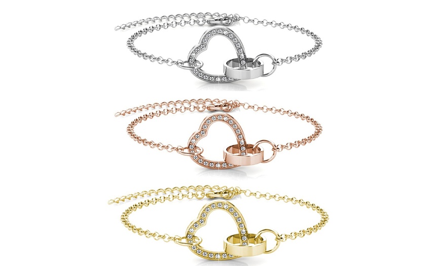 Image 2: Locked Heart Bracelet Chain Bracelet