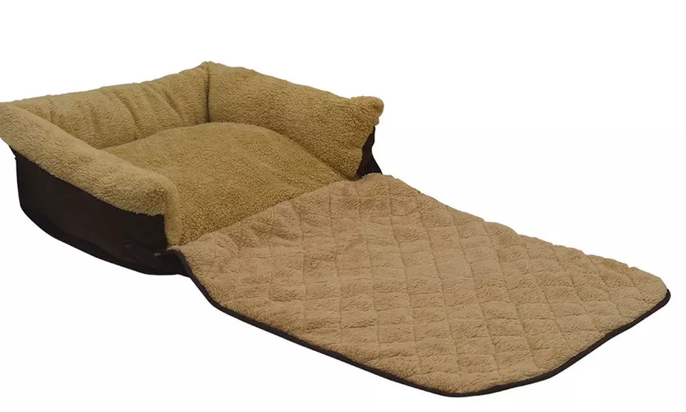 Kuscheliges Tierbett für Hunde oder Katzen aus weichem und strapazierfähigem Material in Hellbraun - Second Medium