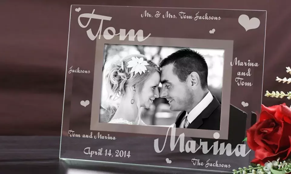 Custom Engraved Glass Picture Frames from GiftsForYouNow.com (1 or 2-Pack) (Up to 60% Off) - Primary Image