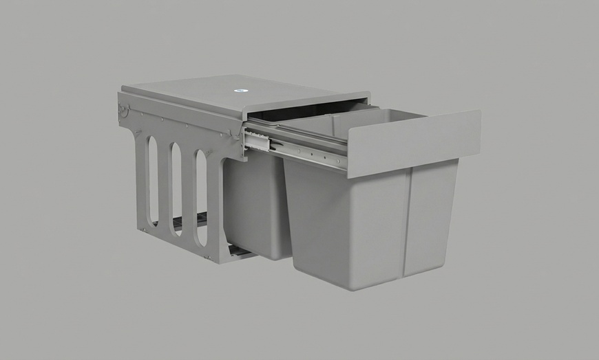 Image 4: HOMCOM Soft-Close Pull-Out Under-Sink Bin with Dual 15L Compartments
