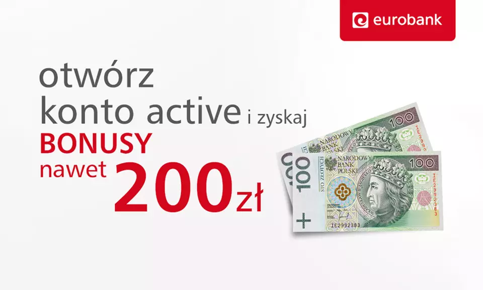 5 zł: groupon uprawniający do założenia konta w eurobanku i otrzymania bonusów o wartości do 200 zł - Primary Image