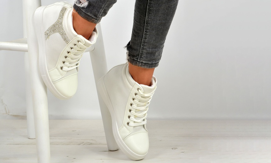 Image 6: Women's Studded High Top Trainers