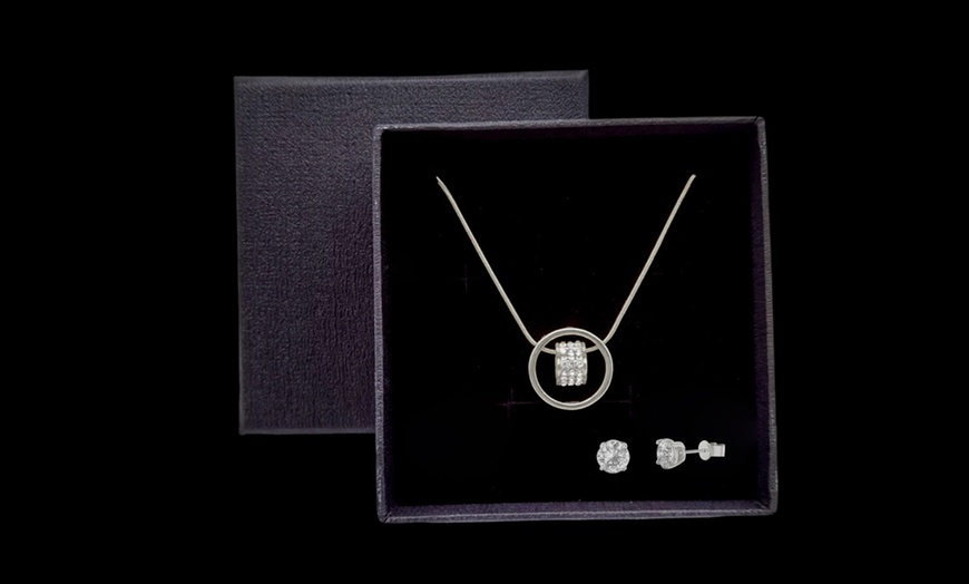 Image 8: Heart Pendant and Earrings Set Made with Swarovski® Crystals