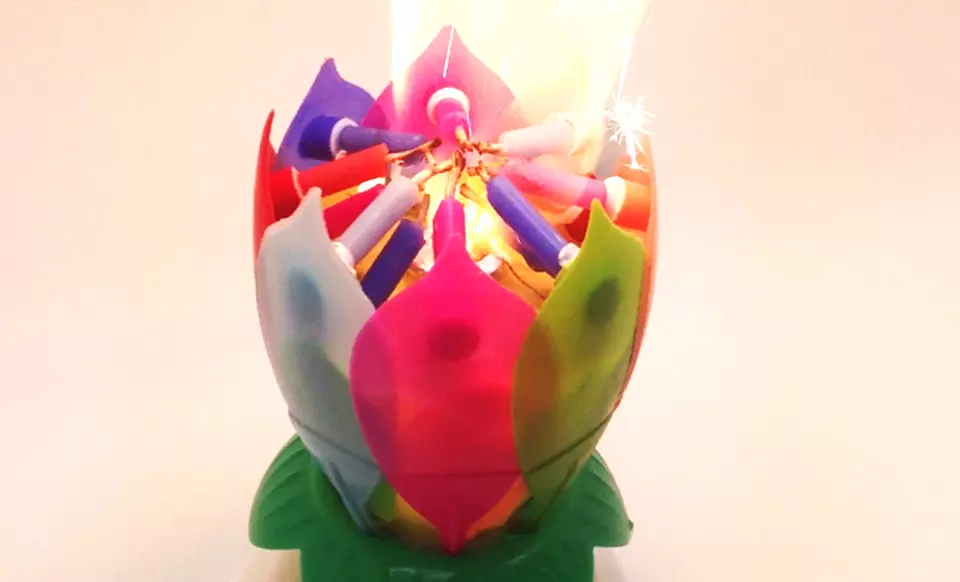 2-Pack of Magic Musical Happy Birthday Flower Candles - Second Medium