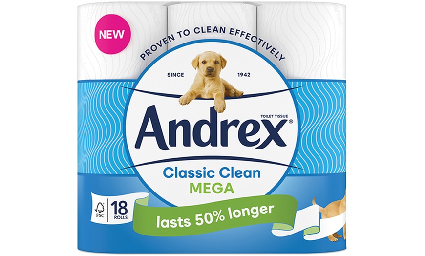 Image 2: Up to 36 Rolls of Andrex Classic Clean Mega Toilet Paper