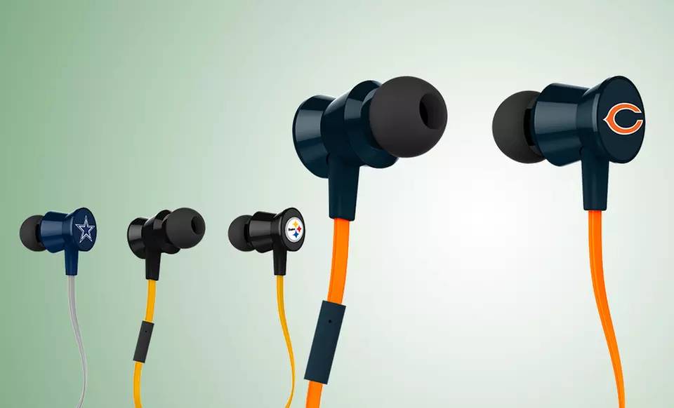 iHip NFL Metal Earbuds with Microphone. Multiple Teams Available. Free Returns. - Primary Image