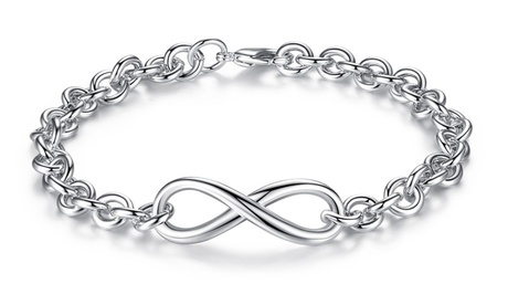1 o 2 bracciali Infinity placcato in rodio