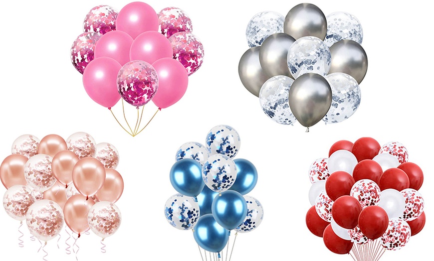 Image 1: Up to Four Packs of 20 Metallic and Confetti Balloons