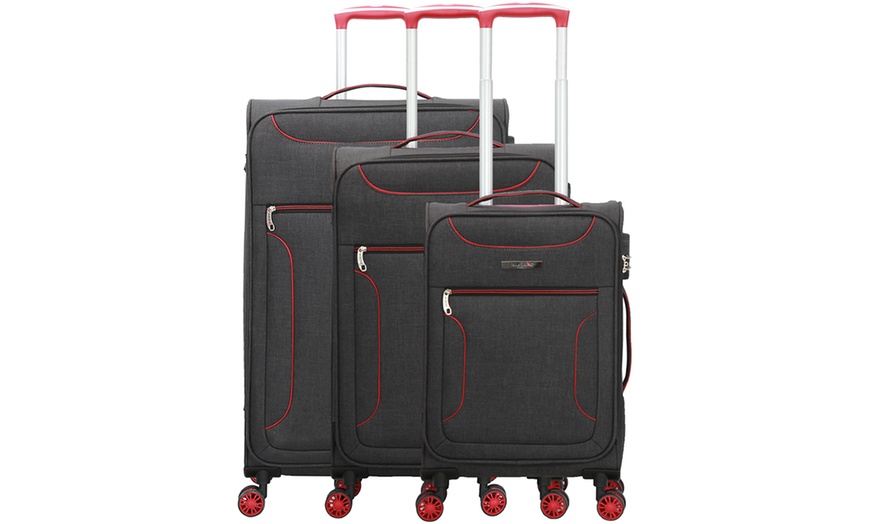 Image 6: Blue Star Three-Piece Luggage Set