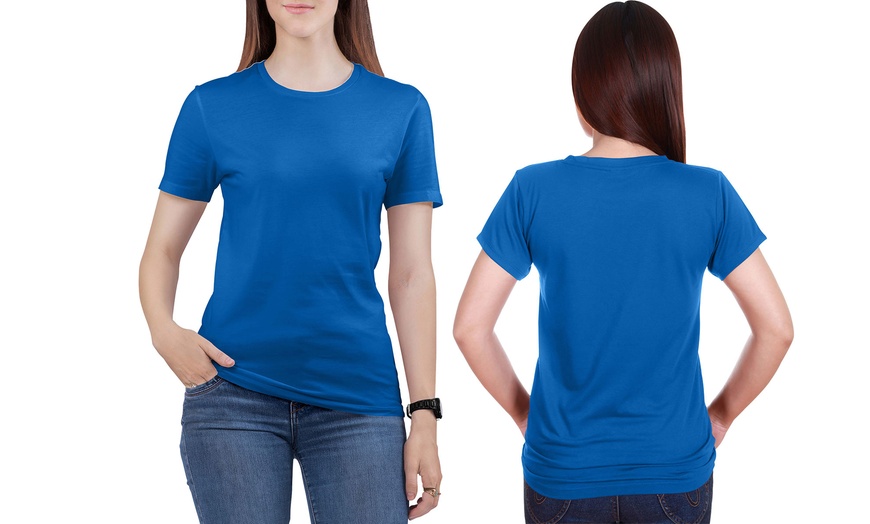 Image 9: Soft Cotton Solid Colour Basic T-Shirt