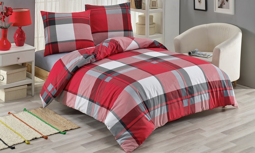 Image 1: Elegante set di biancheria da letto in cotone con motivo geometrico