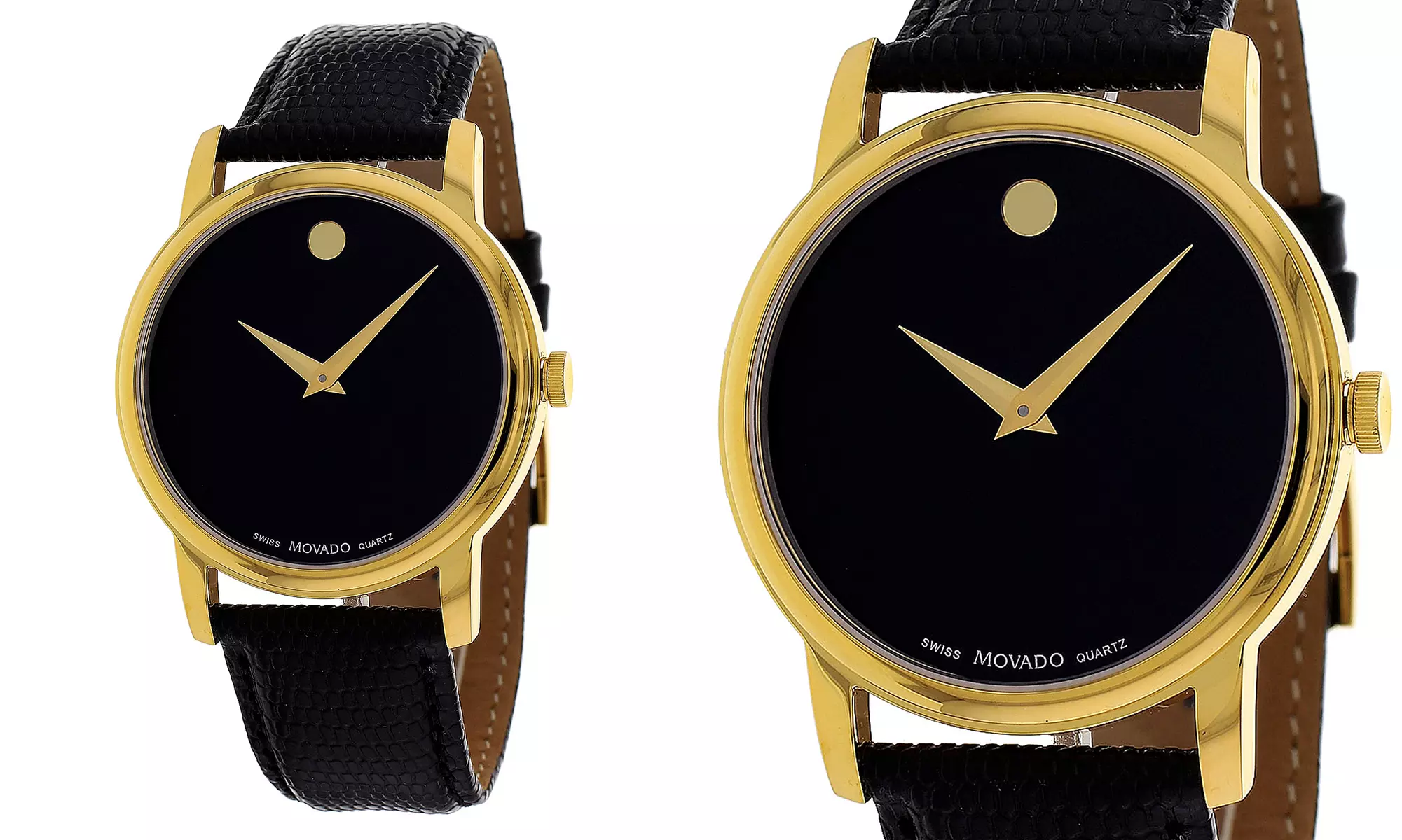Movado Men's Genuine Leather Strap Watches - Second Medium