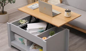  Homemade Design Lift-Up Top Coffee Table with Storage Shelf 