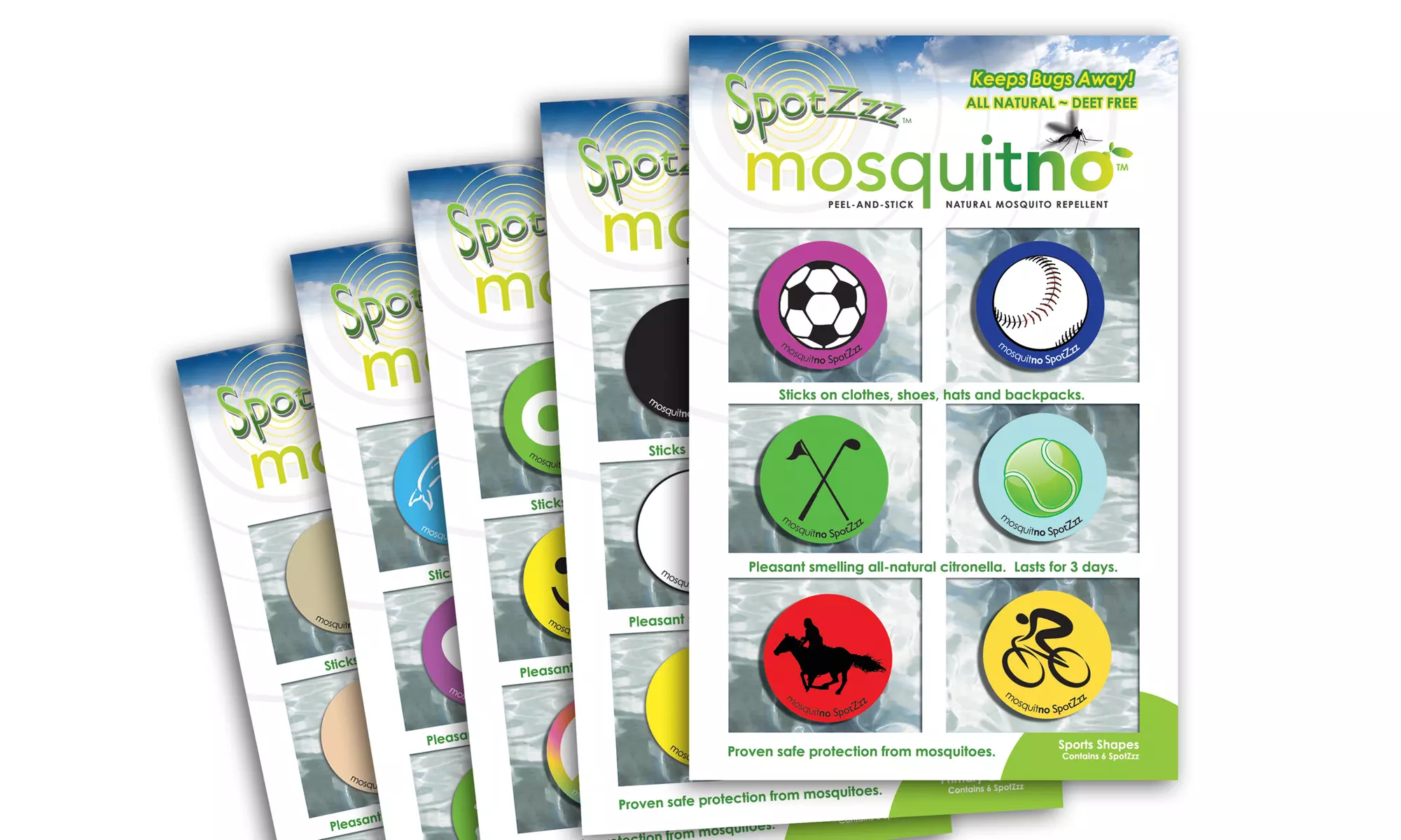 10-Pack of Citronella Spotz Insect-Repellant Stickers - Primary Image