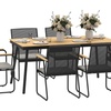 Image 8: Outsunny 6-Seater Garden Dining Set, Elegant Design with Soft Cushions