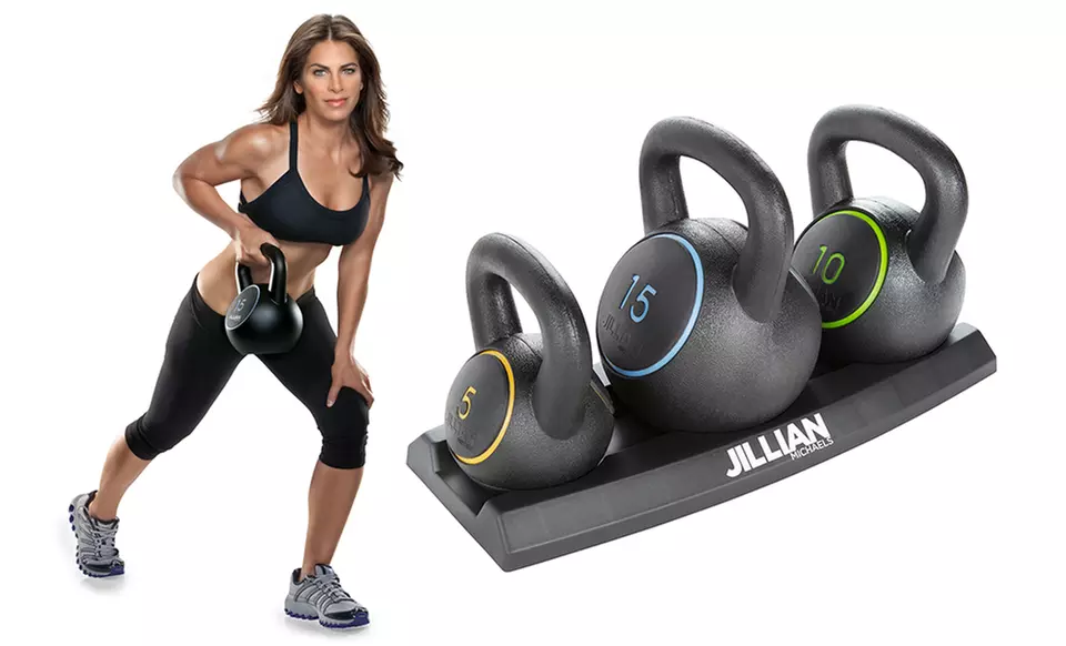 Jillian Michaels Vinyl Kettlebell Set (3-Piece) - Primary Image