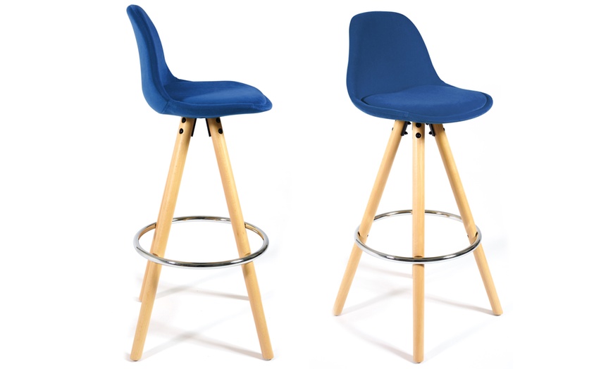 Image 12: Barcelona Retro-Style Bar Stool Two-Piece Set