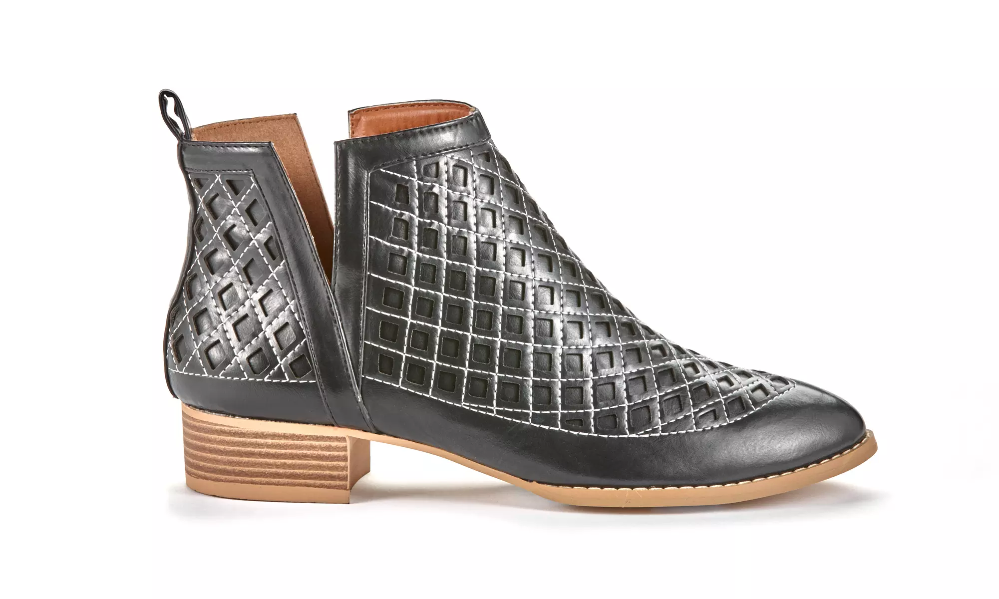 Olive Street Women's Laser-Cut Spring Bootie | Groupon Exclusive - Second Medium
