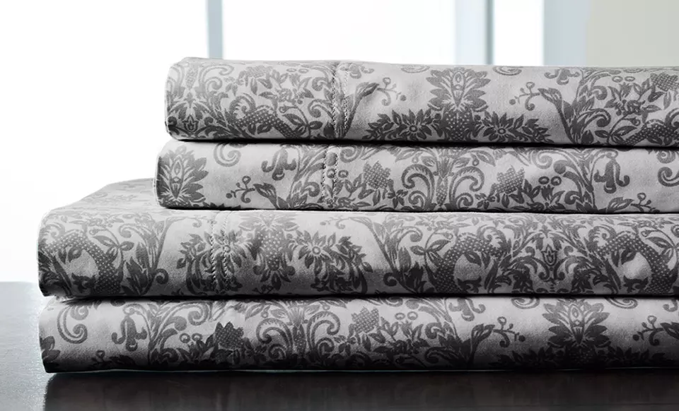 300TC 100% Cotton Delano Damask Sheets - Second Medium