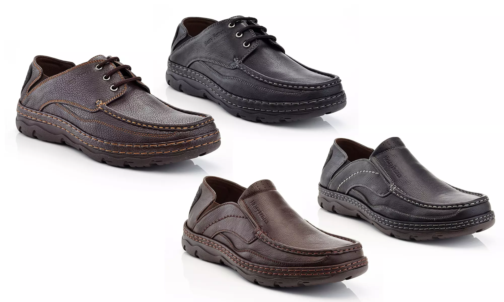 Henry Ferrera Men's Comfort Walking Loafers with Elastic In-Step - Primary Image