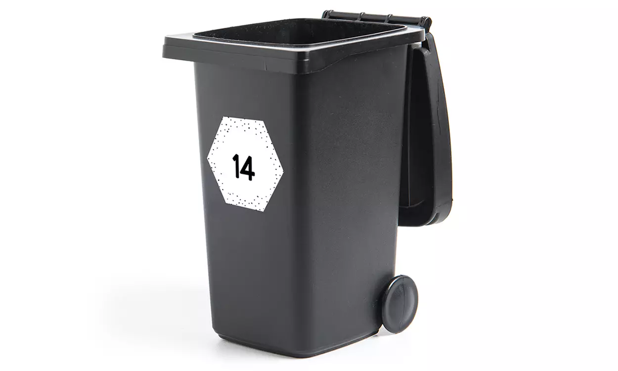 Wetterfester Mülltonnenaufkleber mit eigenem Text