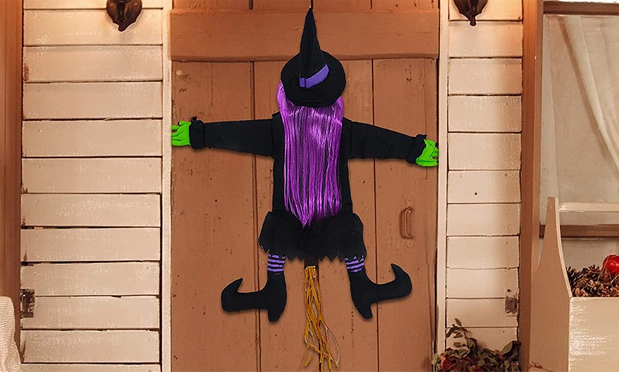 Image 1: Witch Ran into Tree Halloween Decor